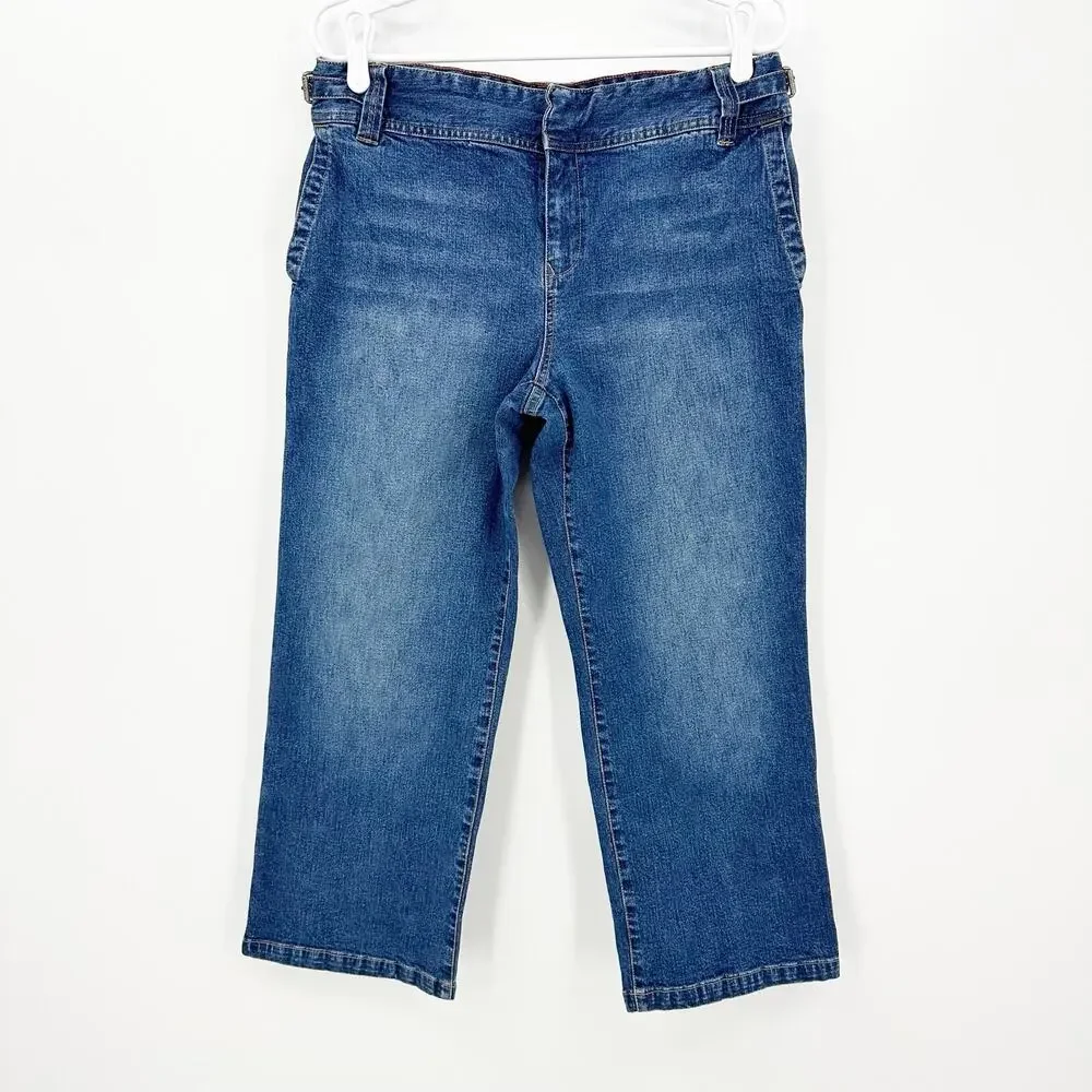Tommy‎ Hilfiger Cropped Jeans 12 Medium Wash Y2k Vintage Classic High Rise Blue